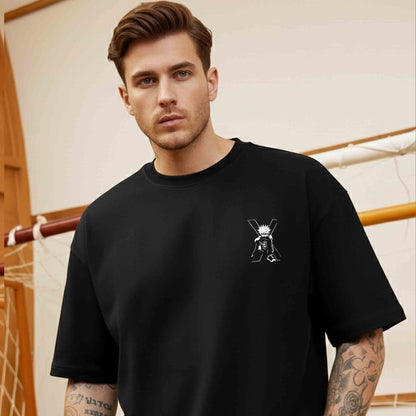 Back Printed Loose Fit Baggy Tshirt Black For Mens