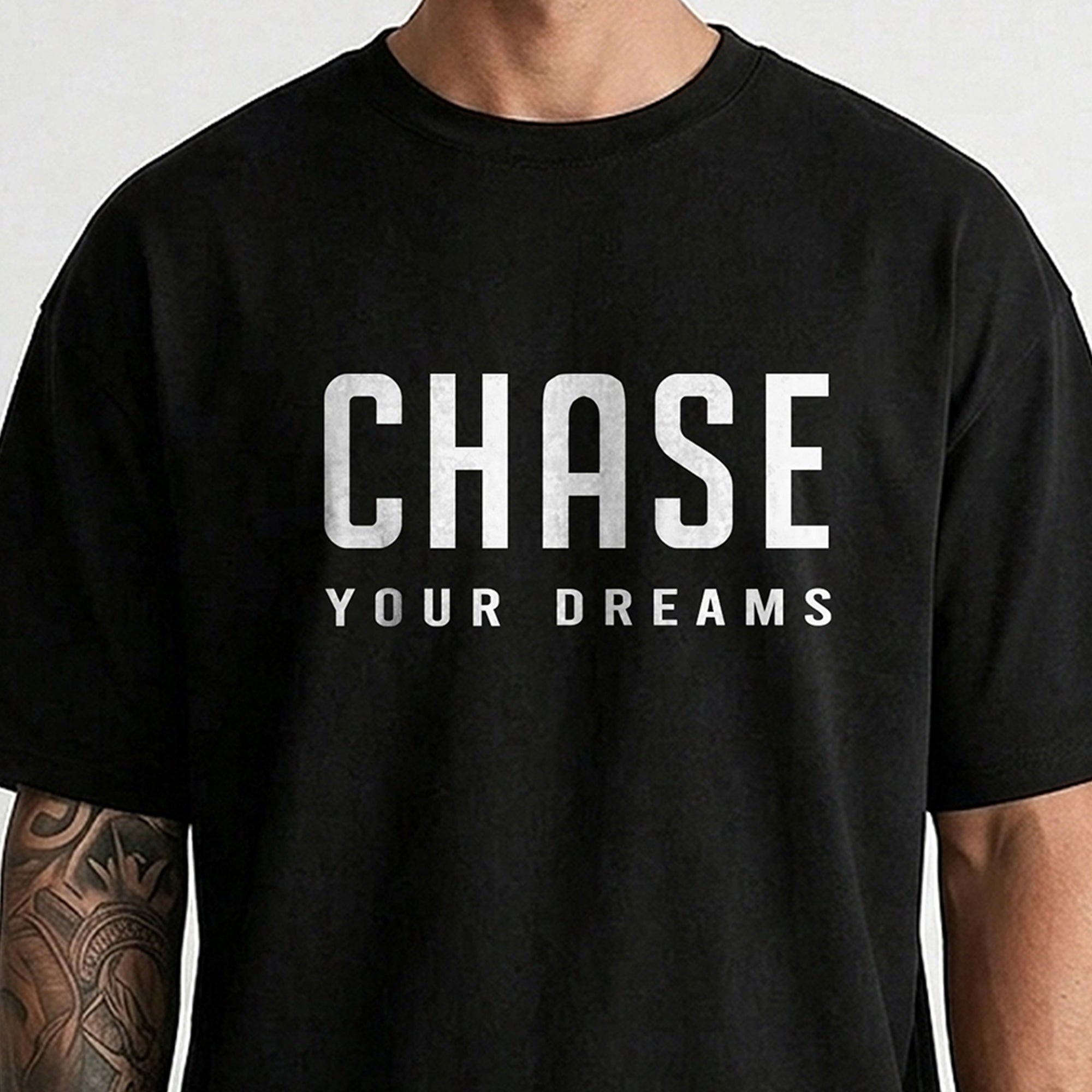 Mens Oversized Eagle Graphic Printed T-Shirt Black