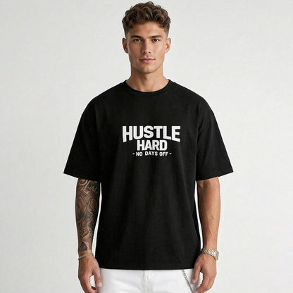 Mens Oversized Graphic Design Printed T-Shirt Black