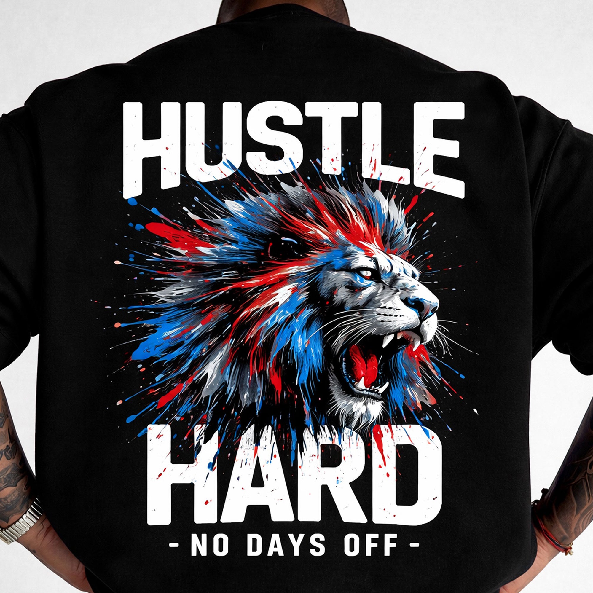 Mens Oversized Graphic Design Printed T-Shirt Black