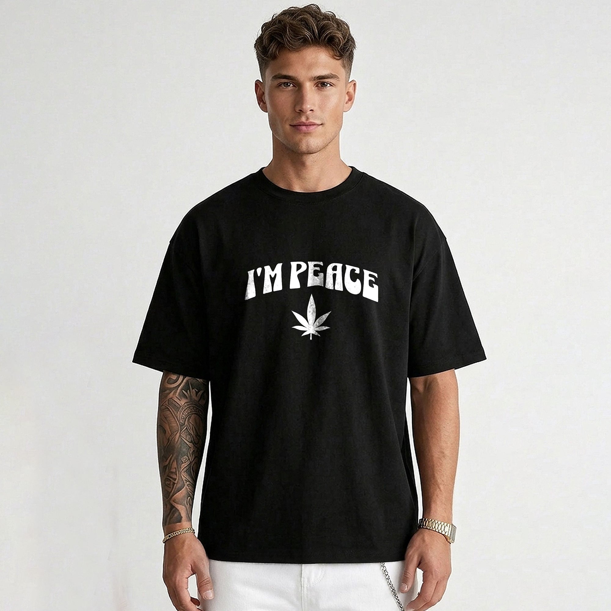 Mens Back Printed Oversized T-shirt Black – TRIPR