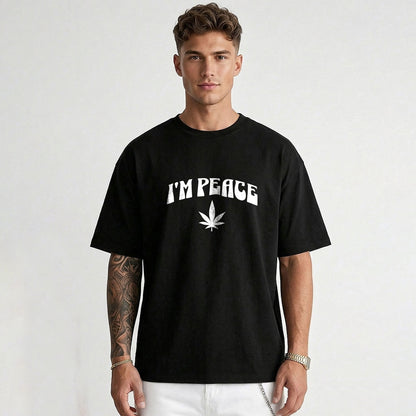Mens Back Printed Oversized T-shirt Black