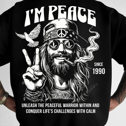 Mens Back Printed Oversized T-shirt Black