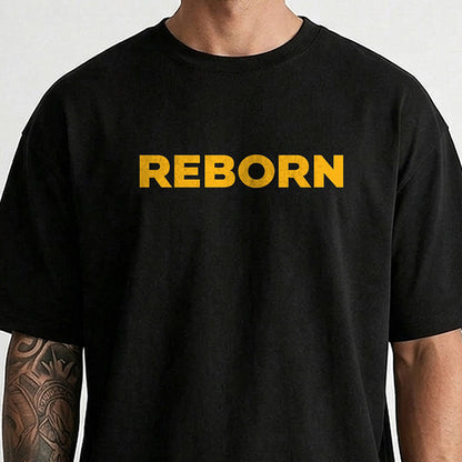 Mens Back Printed Oversized T-shirt Black