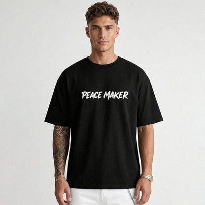 Mens Back Printed Oversized T-shirt Black