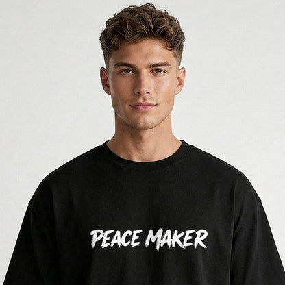 Mens Back Printed Oversized T-shirt Black