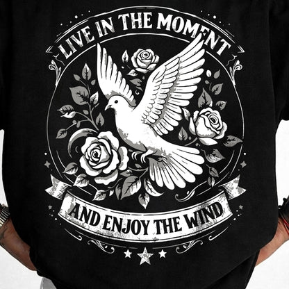 Mens Back Printed Oversized T-shirt Black