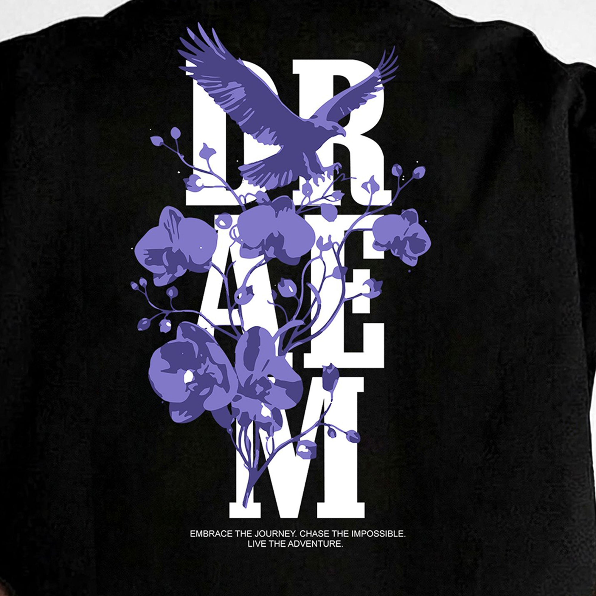 Mens Back Printed Oversized T-shirt Black