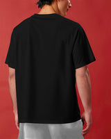 Mens Round Neck Solid Over Size T-shirt / Black