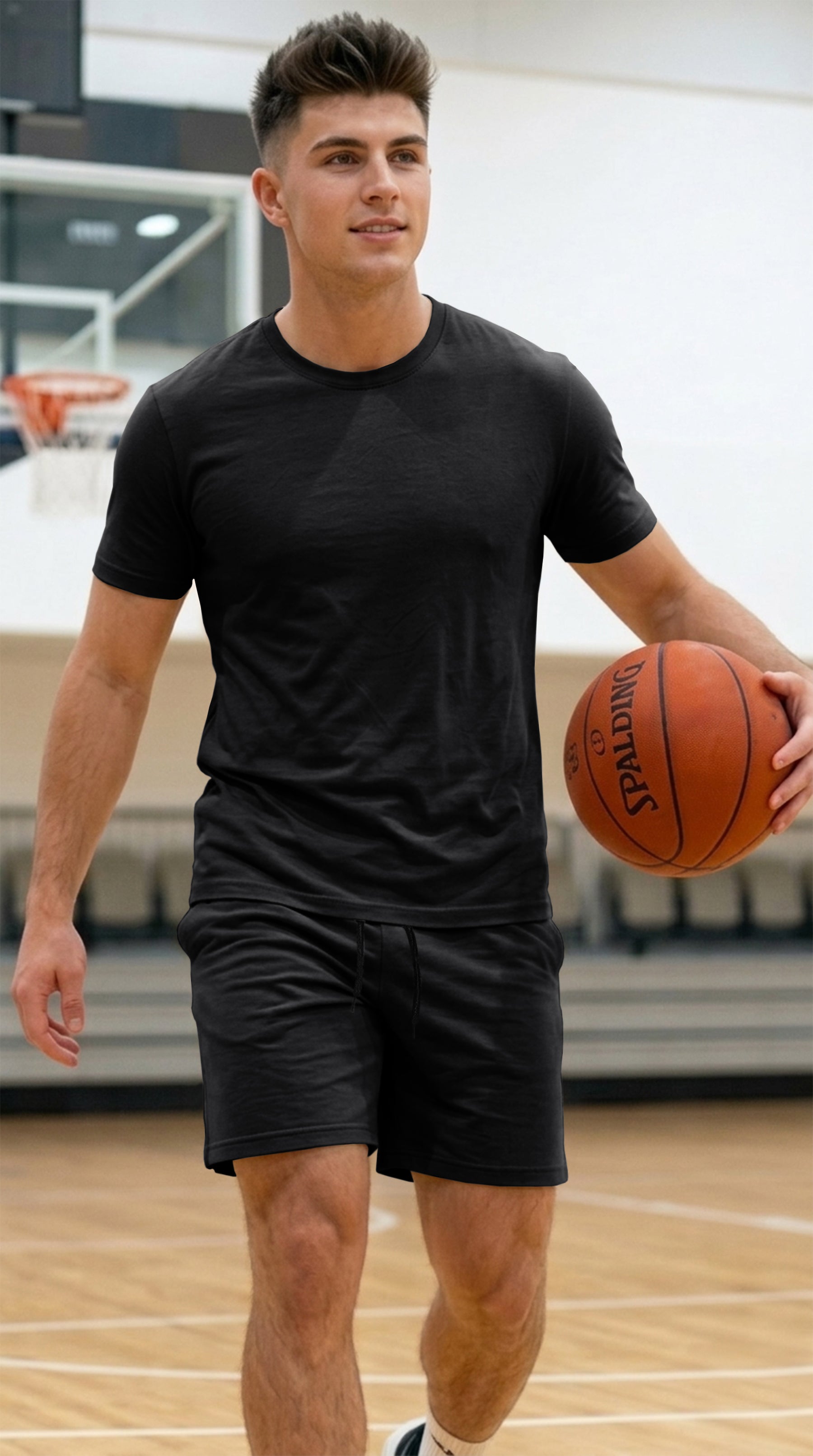 Mens Solid T-Shirts & Shorts Co-Ord Set