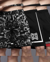 (Pack Of 3) Men Printed & Colorblocked Shorts / Black