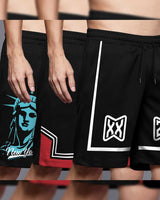 (Pack Of 3) Men Printed Shorts / Black