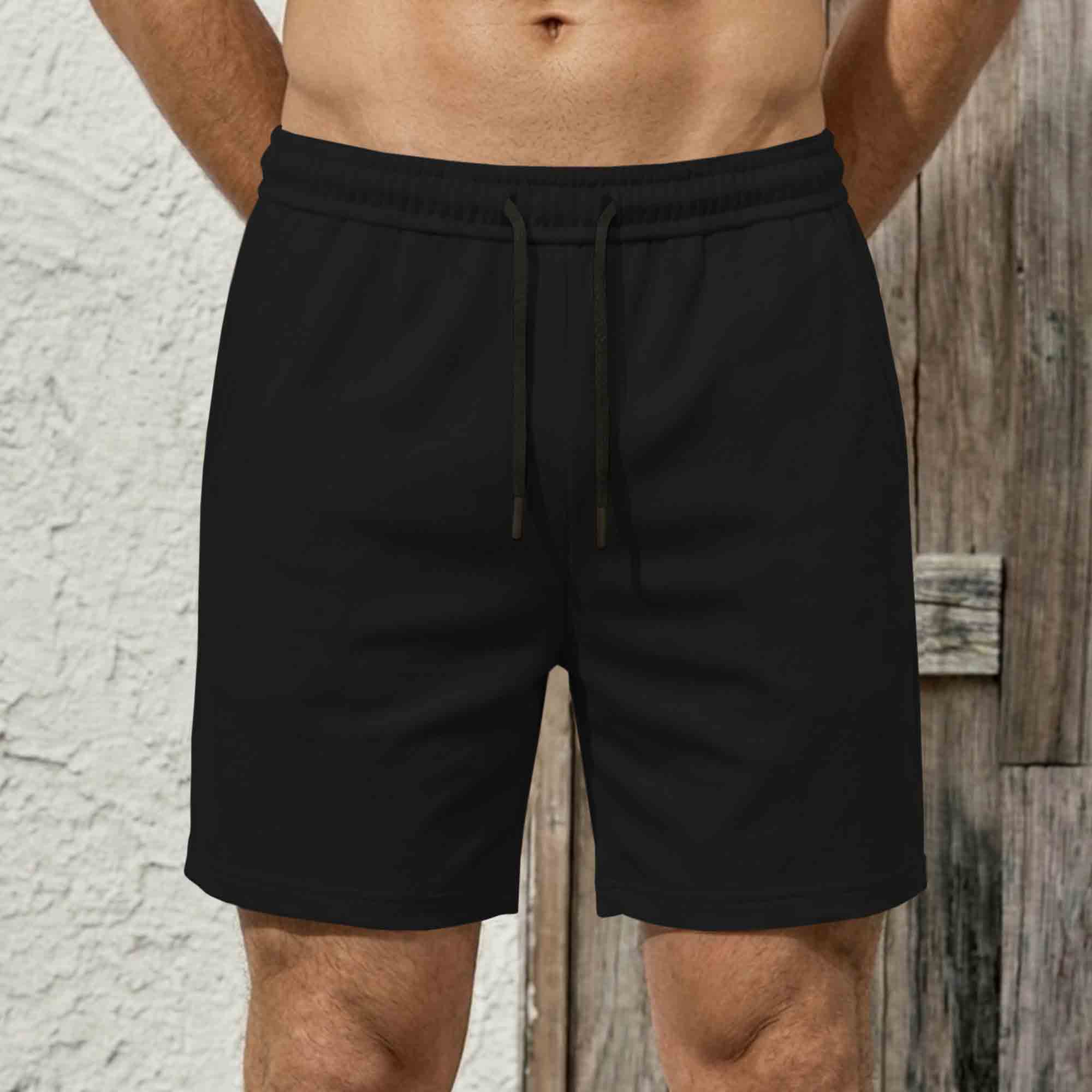 Mens Plain Cotton Blend Shorts