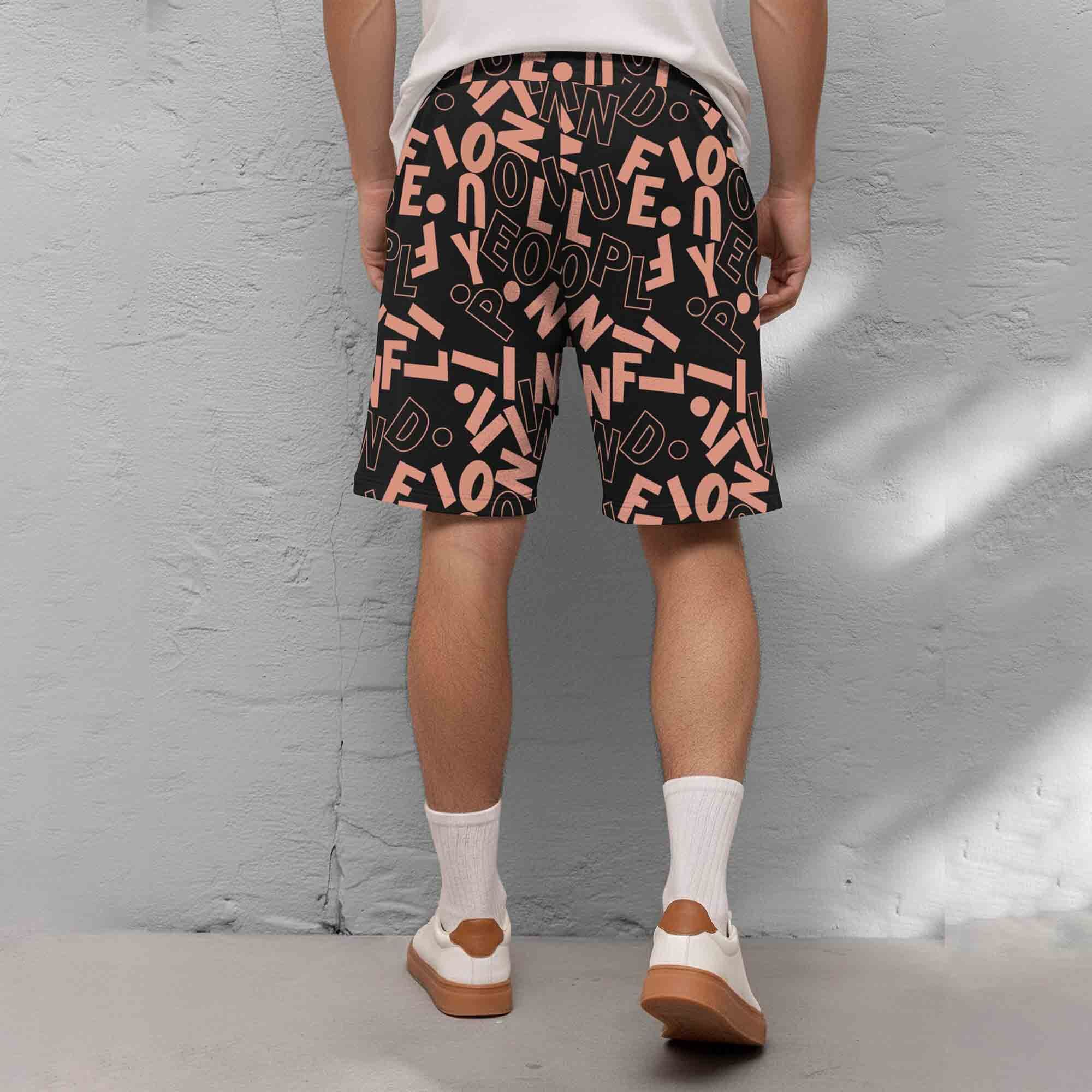 Men All Over Printed Short Black