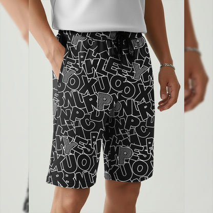 Men All Over Printed Short Black