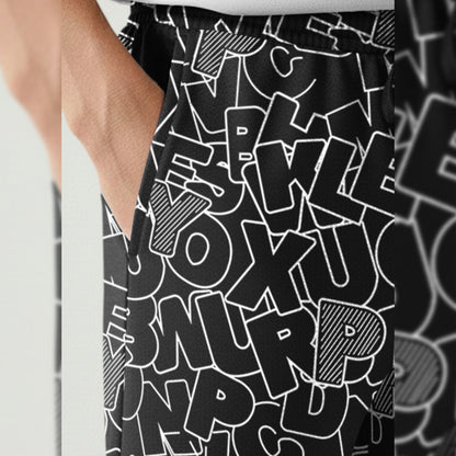Men All Over Printed Short Black