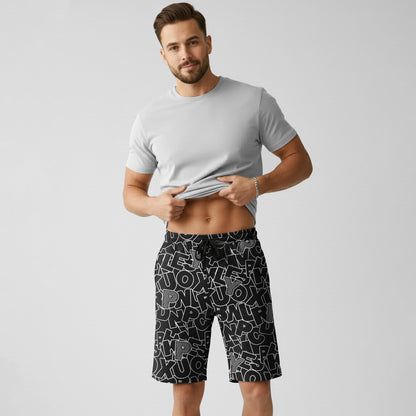 Men All Over Printed Short Black