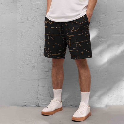 Men Printed Regular Fit Shorts Black