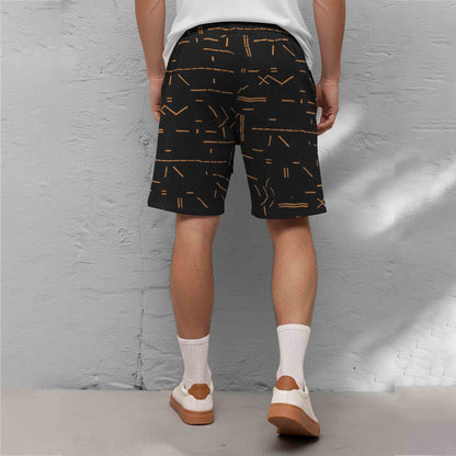 Men Printed Regular Fit Shorts Black