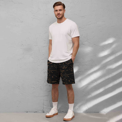 Men Printed Regular Fit Shorts Black