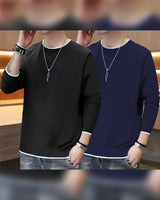 (Pack of 2) Men Full Sleeve T-shirts Combo | 3 COLORS SET