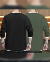 (Pack of 2) Men Full Sleeve T-shirts Combo | 3 COLORS SET