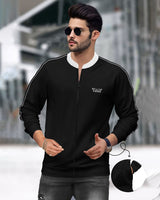 mens black white Henley Neck jacket