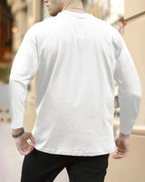 Men Full Sleeve Dual Colors Black-White Typography Round Neck Tshirt