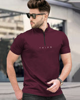 Mens High Neck Half Sleeve T-shirts (Pack Of 2) / Brown & Maroon