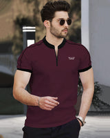 Mens Henely Neck Half Sleeve T-shirts (Pack Of 2) / Brown & Maroon