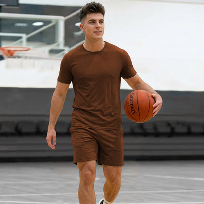 Mens Solid T-Shirts & Shorts Co-Ord Set