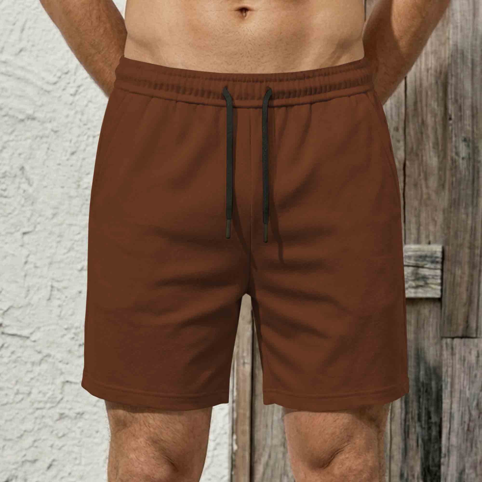 Mens Plain Cotton Blend Shorts