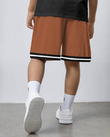 Short For Boys Casual Striped Cotton Blend / Brown