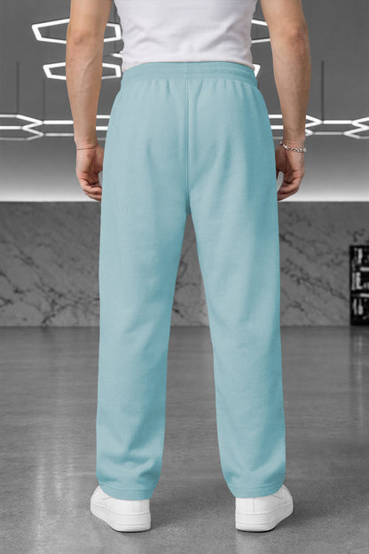 TRIPR Men Solid Loose Fit TrackPant Light Blue