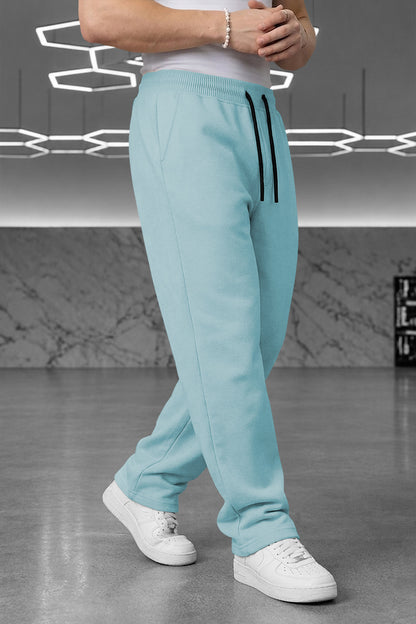 TRIPR Men Solid Loose Fit TrackPant Light Blue
