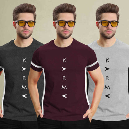 (Pack Of 3) Half Sleeve Printed Tshirts- 17 Variants