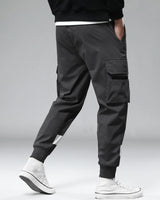 mens loopknit cargo jogger charcoal black