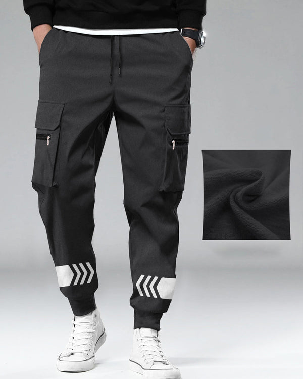 mens loopknit cargo jogger charcoal black