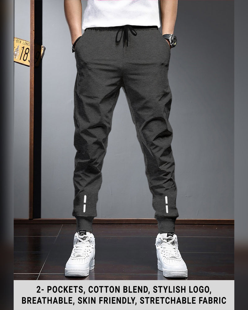 CHARCOAL BLACK CUFFED JOGGER TRACKPANT