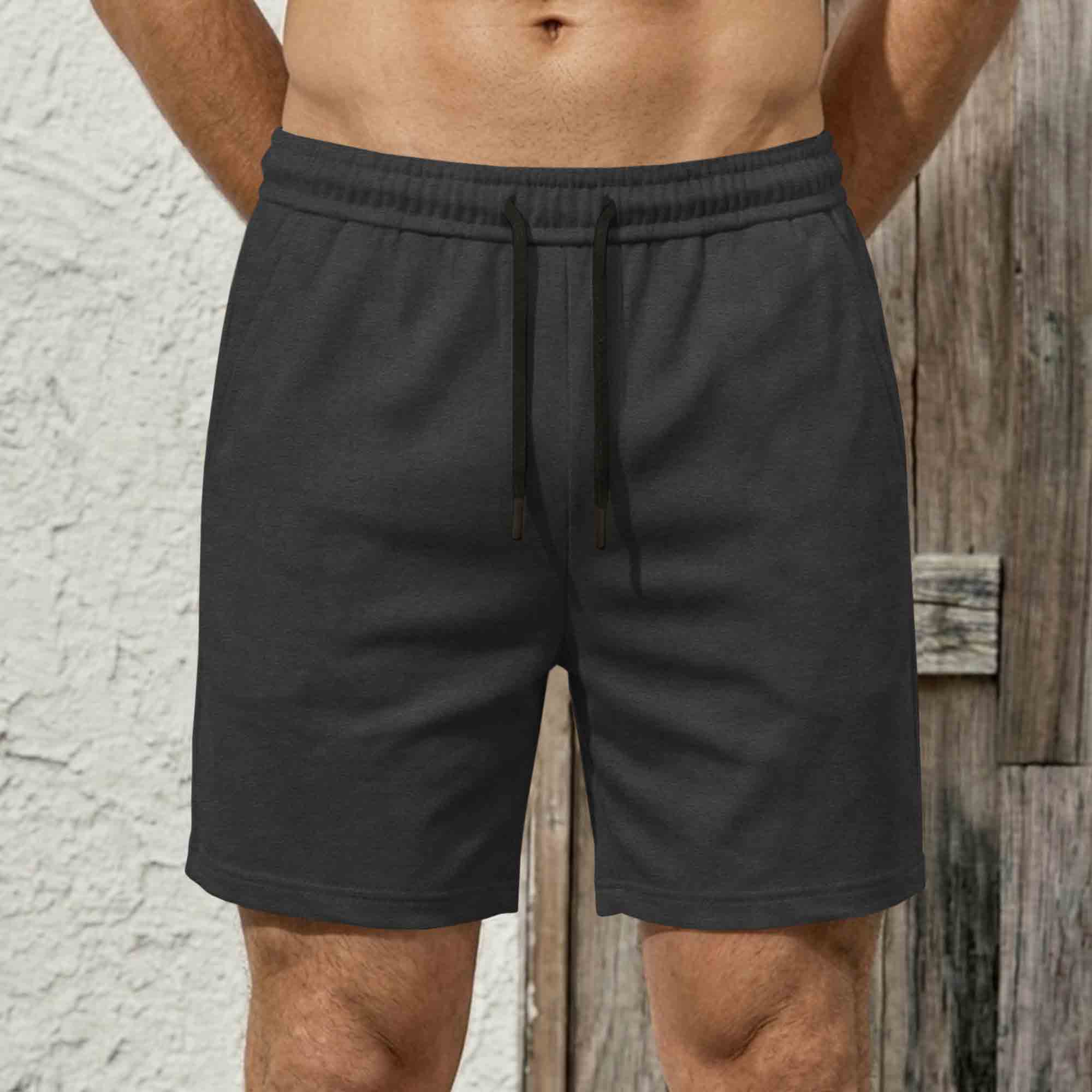 Mens Plain Cotton Blend Shorts