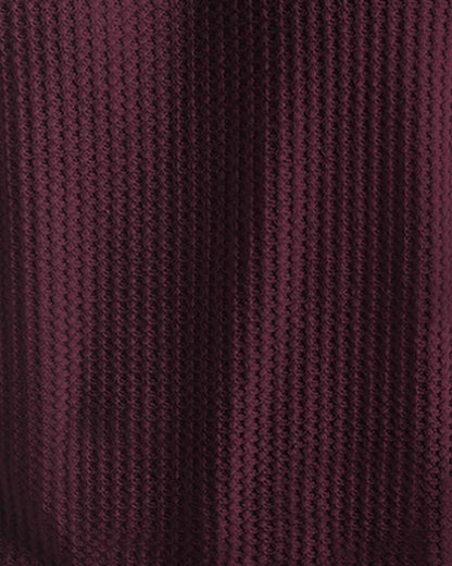 (Pack Of 2) Men Darkgrey & Maroon Textured Polo Half Sleeve Waffle T-shirts