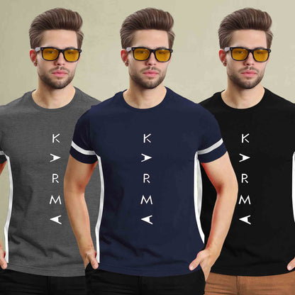 (Pack Of 3) Half Sleeve Printed Tshirts- 17 Variants