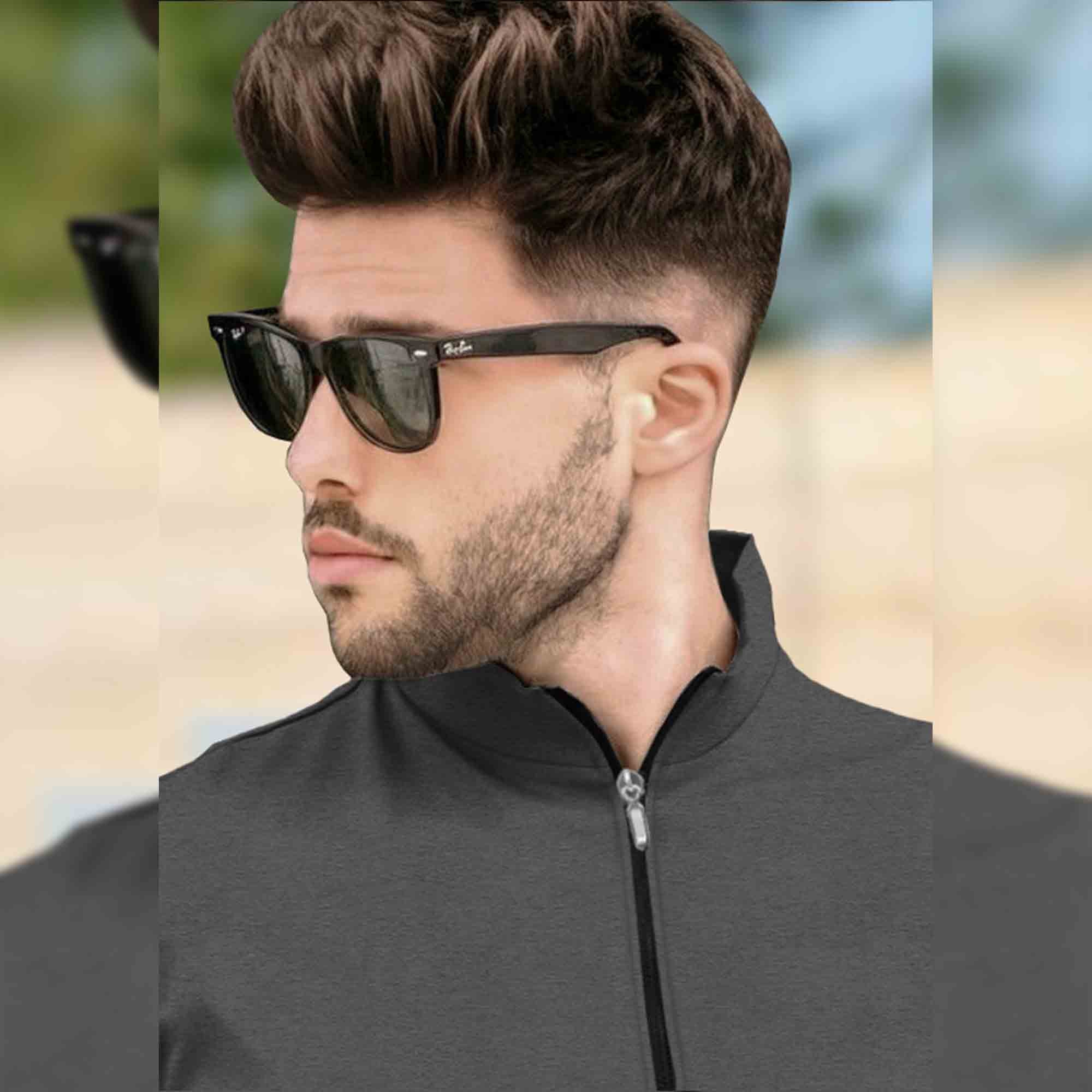 Men DARK GREY ZIPPER NECK Full Sleeve T-Shirt