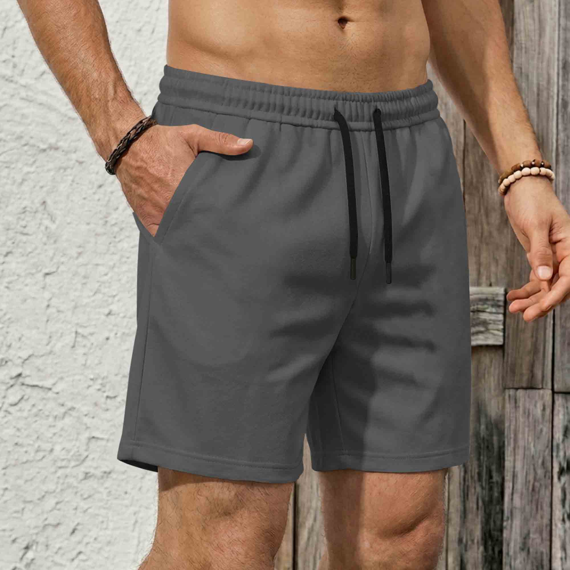 Mens Plain Cotton Blend Shorts