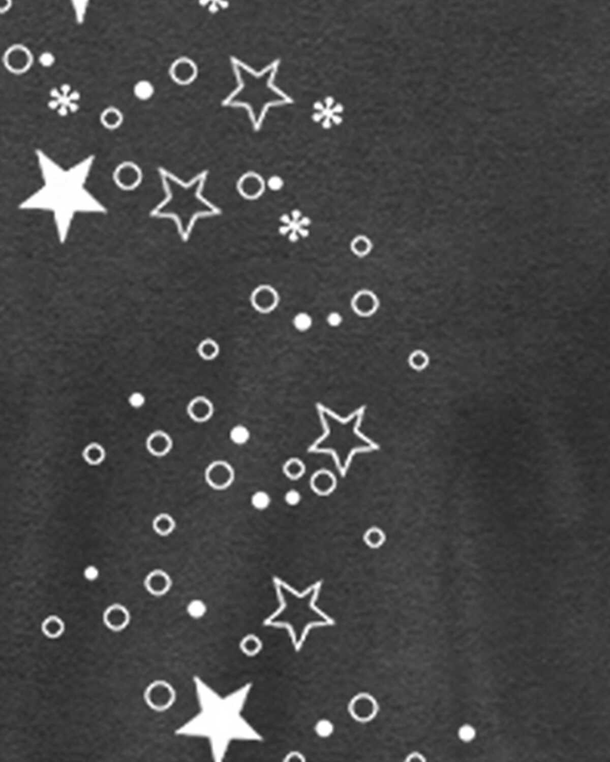 Men Full Sleeve Star Printed Round Neck T-Shirt / Dark Grey