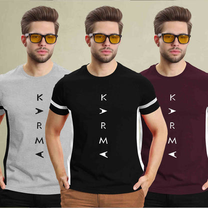 (Pack Of 3) Half Sleeve Printed Tshirts- 17 Variants