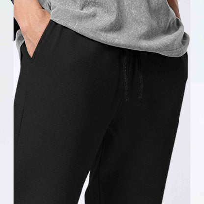 (Pack Of 2) Mens Cotton Blend Solid Grey & Black Trackpants