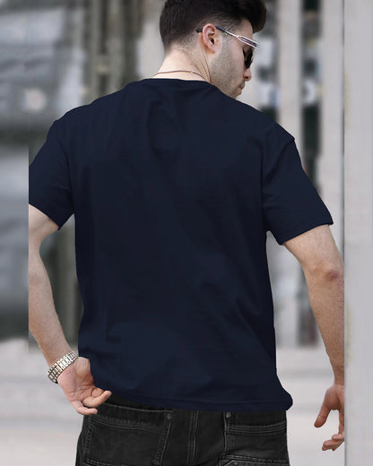 Mens Round Neck Half Sleeve Grey & Navy T-shirts (Pack Of 2)