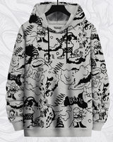 Men Hooded Full Sleeve Printed Sweatshirt / Grey