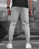 Men Colorblock Cotton Grey & Black  Jogger TrackPant